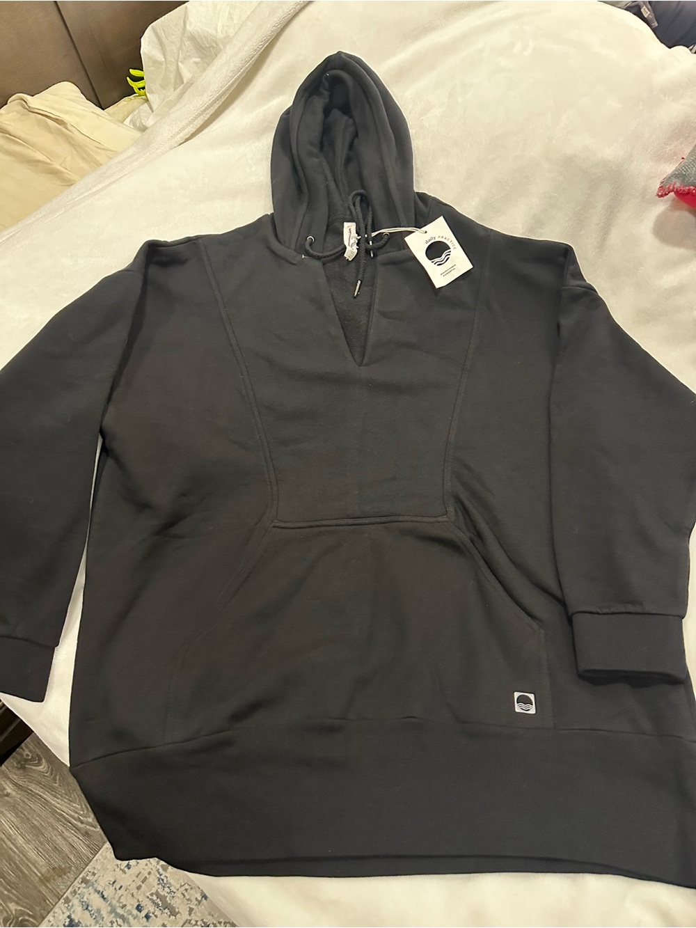 Men's Black Crewneck Hoodie Sweatshirt